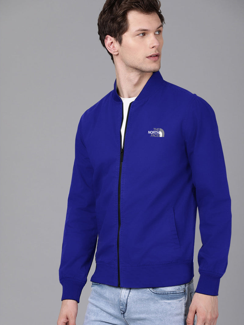 TNF Active Wear Zipper Fur Bomber Jacket For Men-Royal Blue-RT1116