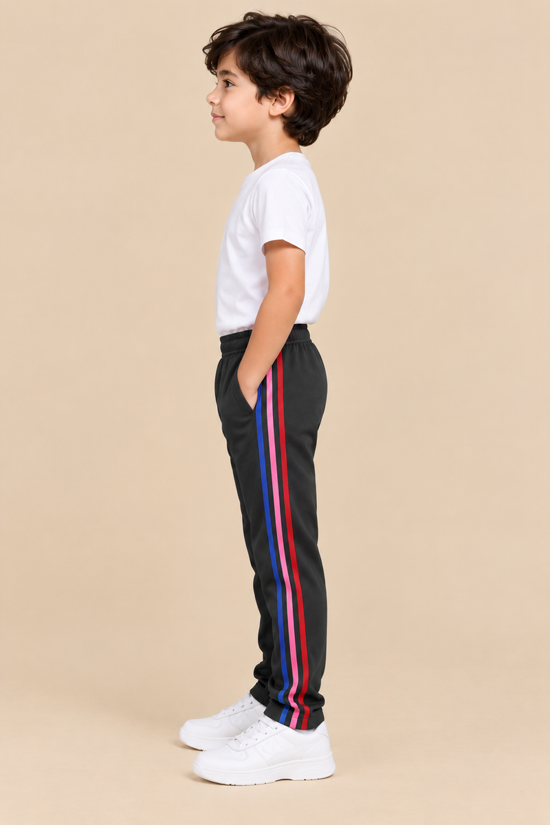 Premium Jogger Both Trouser For Kids- Black- MU09