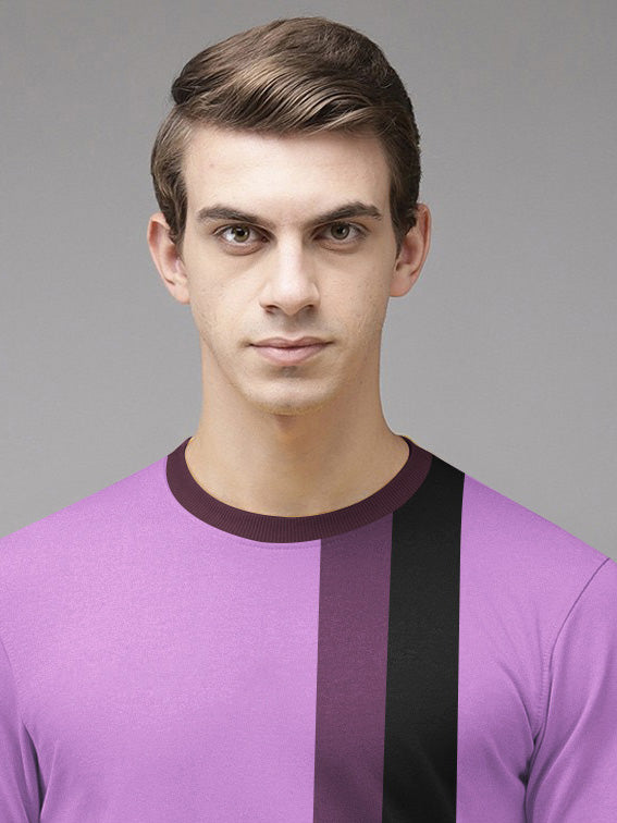 CHIRUCA Fleece Sweatshirt For Men-Magenta with Black & Maroon Panel-BR14637