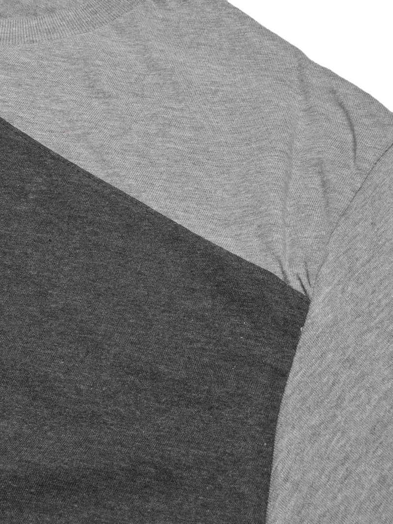 Celebrate Tee Shirt For Men-Grey Melange & Charcoal Melange Panel-BR13213