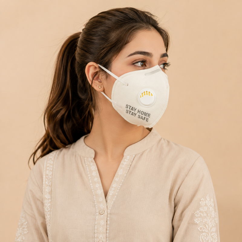 Reusable Protective Face Mask with Breathing Valve – Stay Home Stay Safe