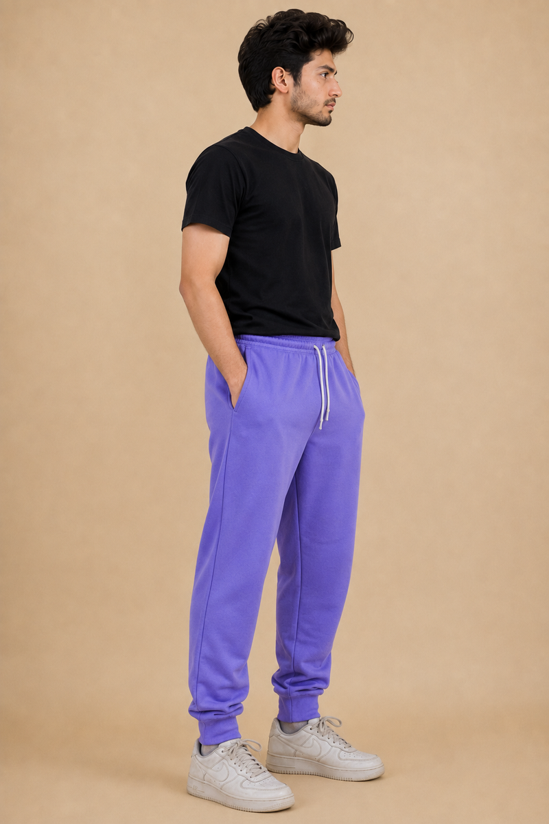 Men’s Premium Cotton Fleece Jogger Pants – Lavender gh56