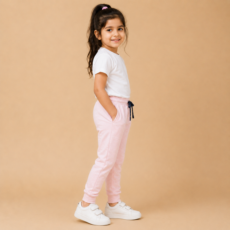 Kids Light Pink Jogger Pants – Soft & Comfortable Casual Trouser na165