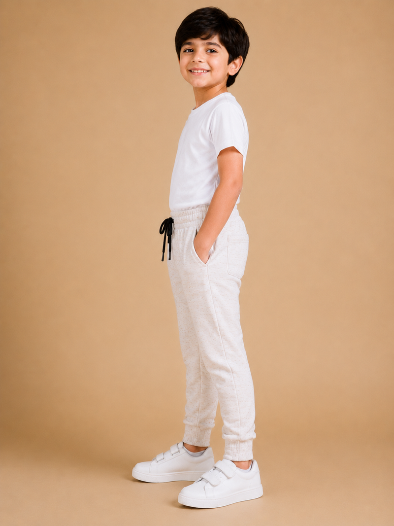 Kids Premium Light Beige Jogger Pants – Soft & Comfortable Casual Trousers nbh67