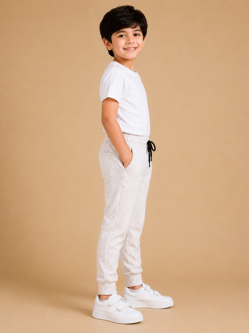 Kids Premium Light Beige Jogger Pants – Soft & Comfortable Casual Trousers nbh67