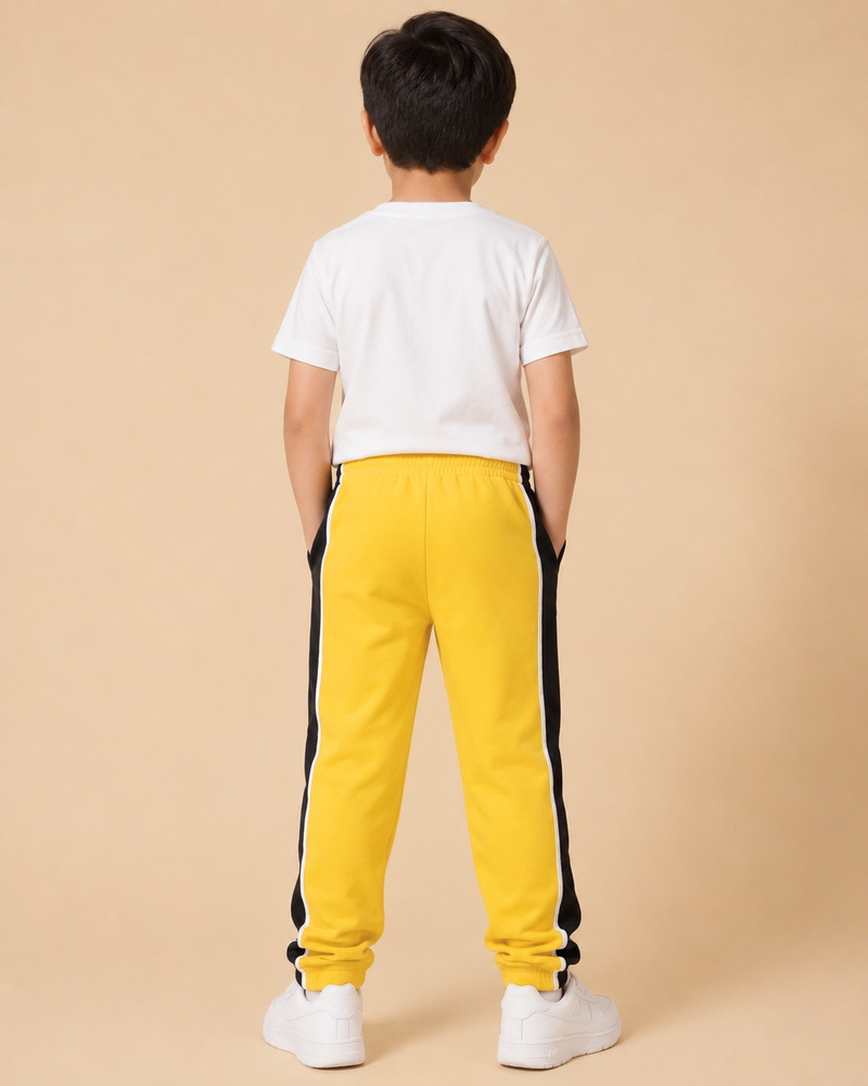 Premium Boys Trouser-Yellow with Navy -T06