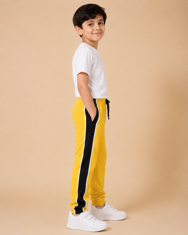 Premium Boys Trouser-Yellow with Navy -T06
