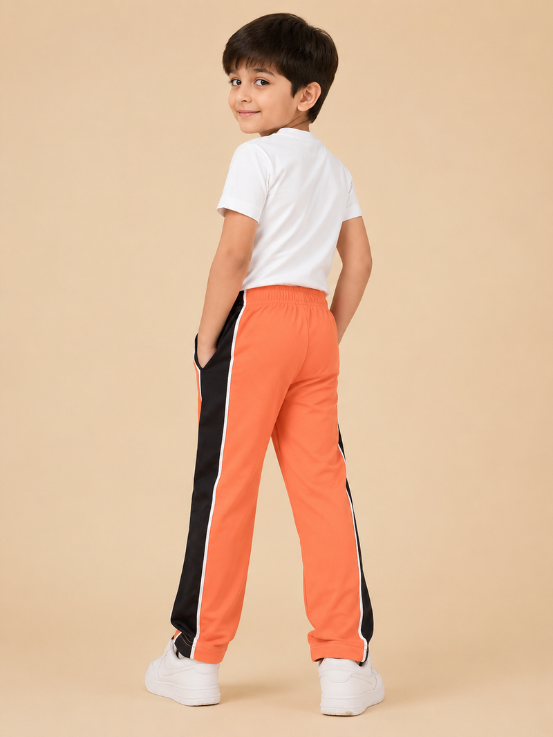 Premium Boys Trouser-Orange with Navy-T14