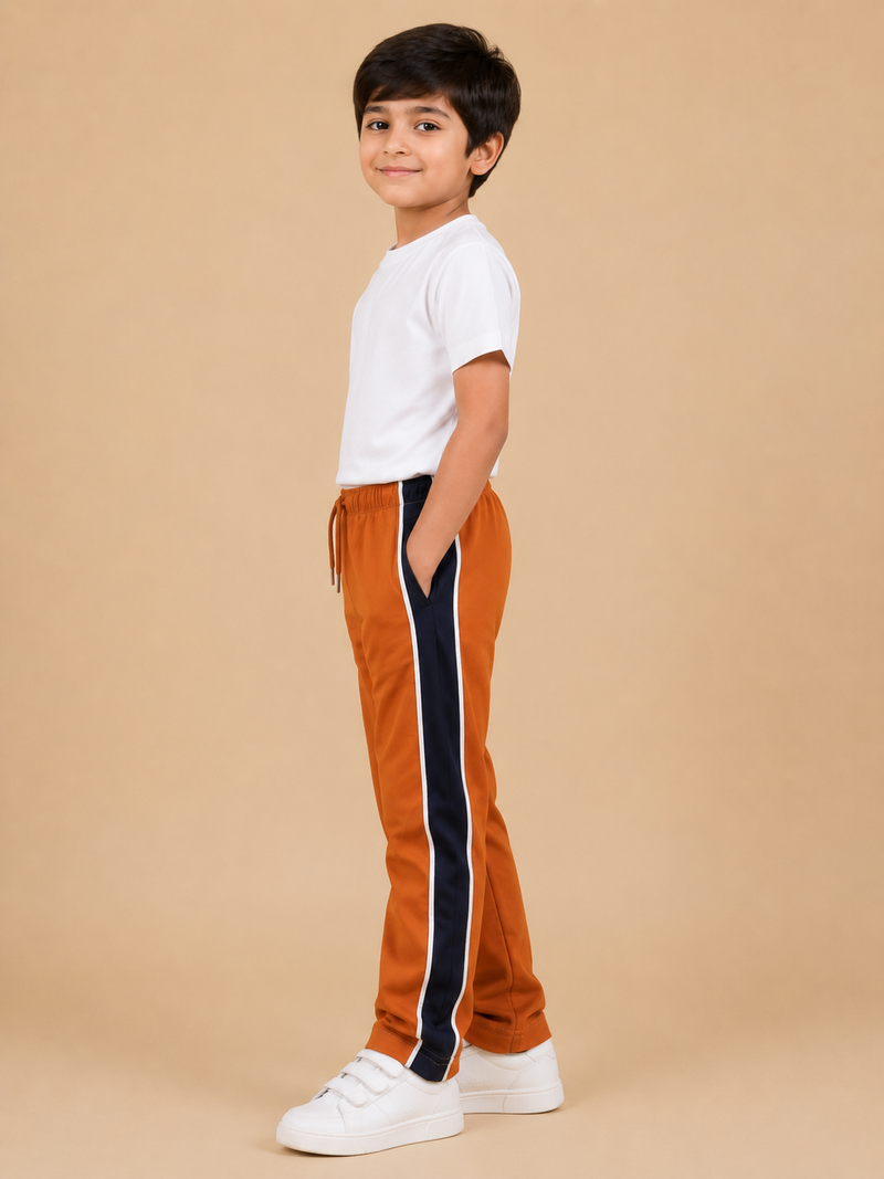 Premium Boys Trouser-Drak Orange with Navy-T12