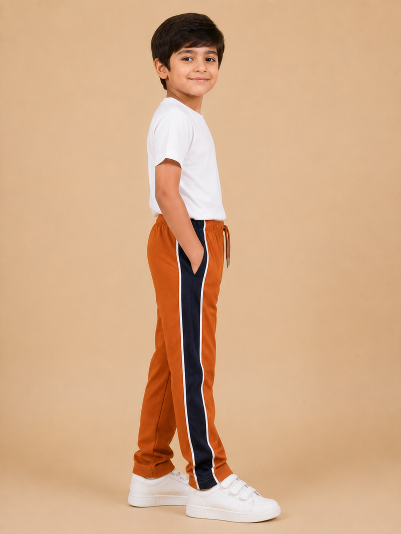 Premium Boys Trouser-Drak Orange with Navy-T12