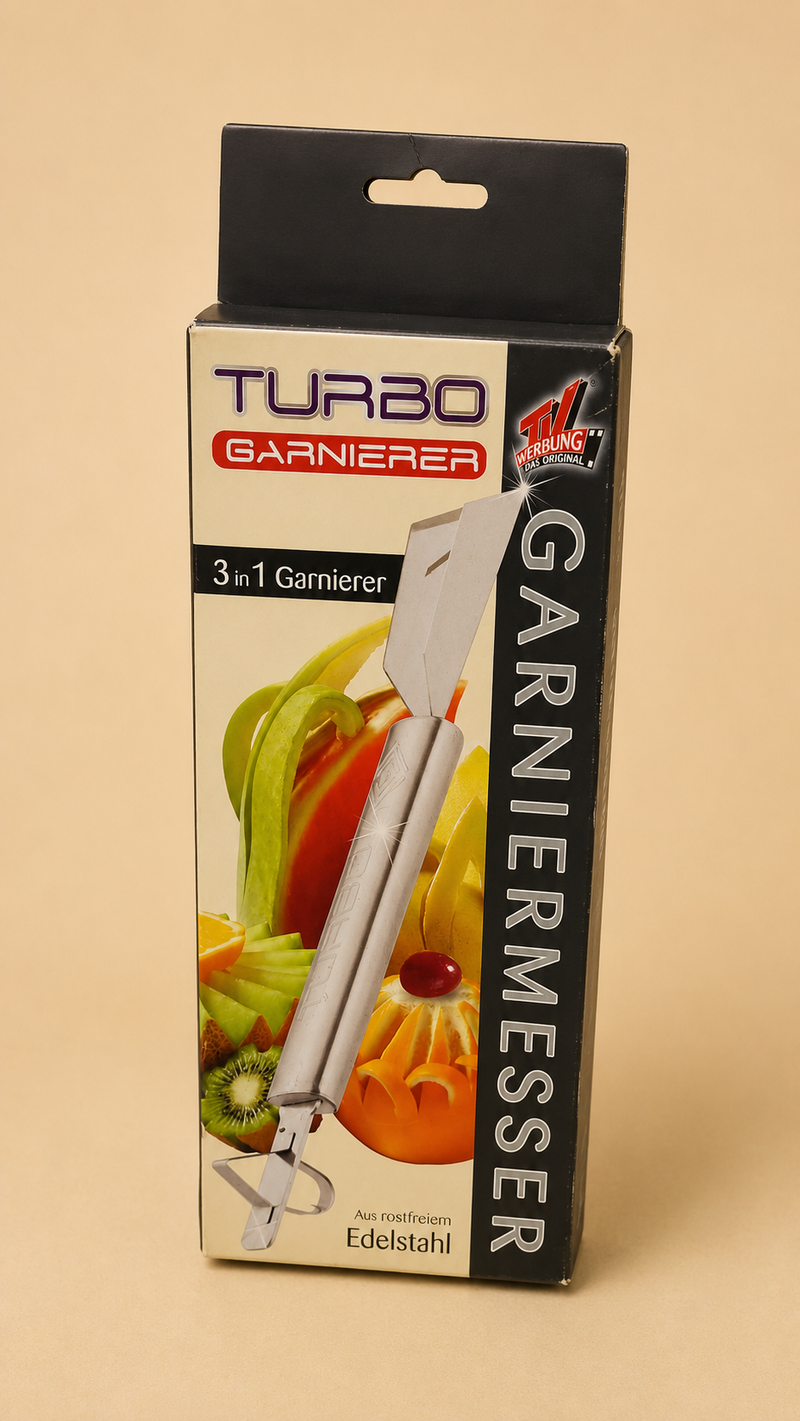 Turbo 3-in-1 Stainless Steel Garnier & Fruit Carving Tool
