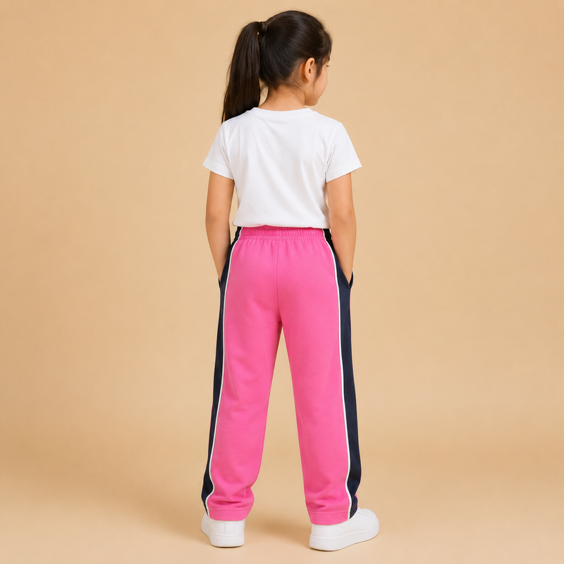 Premium Boys Trouser-Hot Pink With Navy -T25
