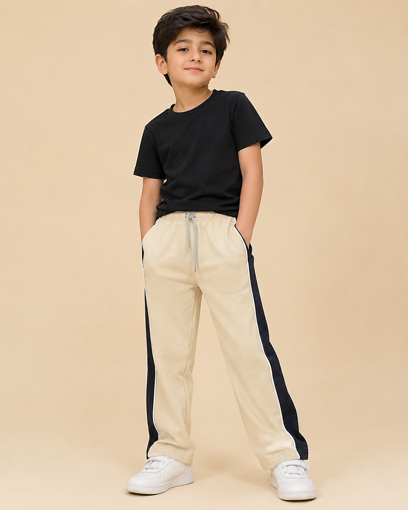 Premium Boys Trouser-  cream With Navy -T31
