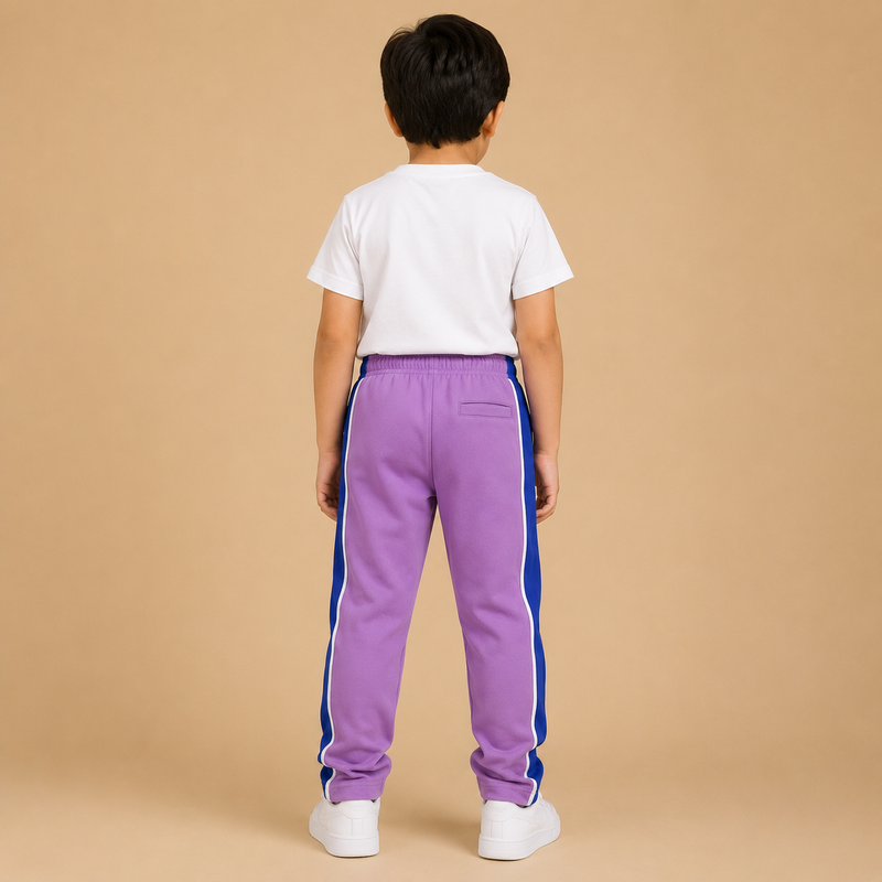 Premium Boys Trouser-  Lavender Purple With Royle Blue -T39