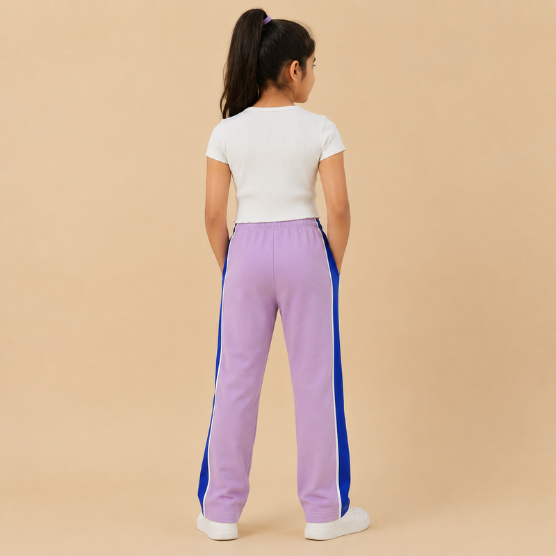 Premium Boys Trouser- Light Lavender With Royle Blue -T40