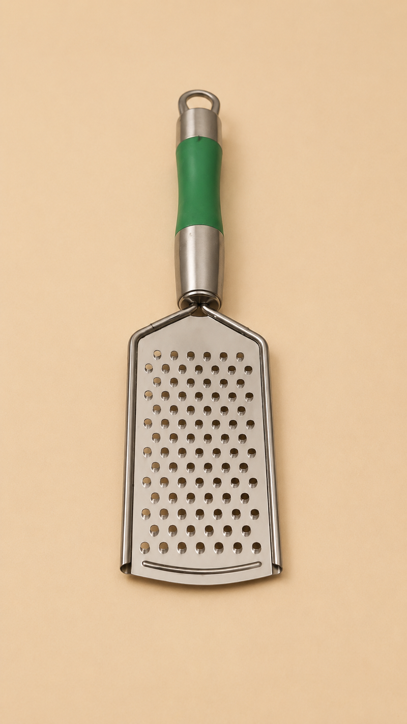 Stainless Steel Hand Grater with Ergonomic Handle – Multi-Purpose Cheese & Vegetable Grater
