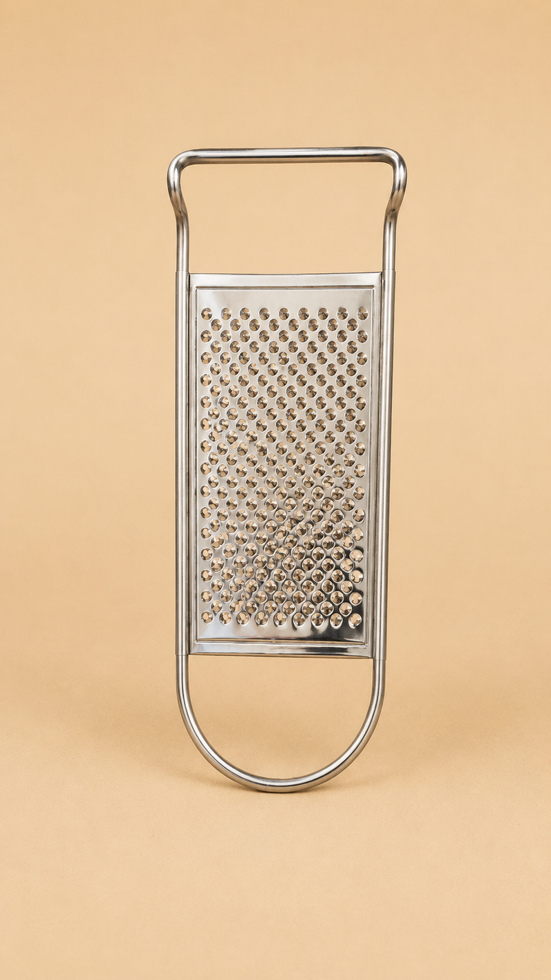 Stainless Steel Handheld Flat Grater – Multi-Purpose Kitchen Cheese & Vegetable Grater