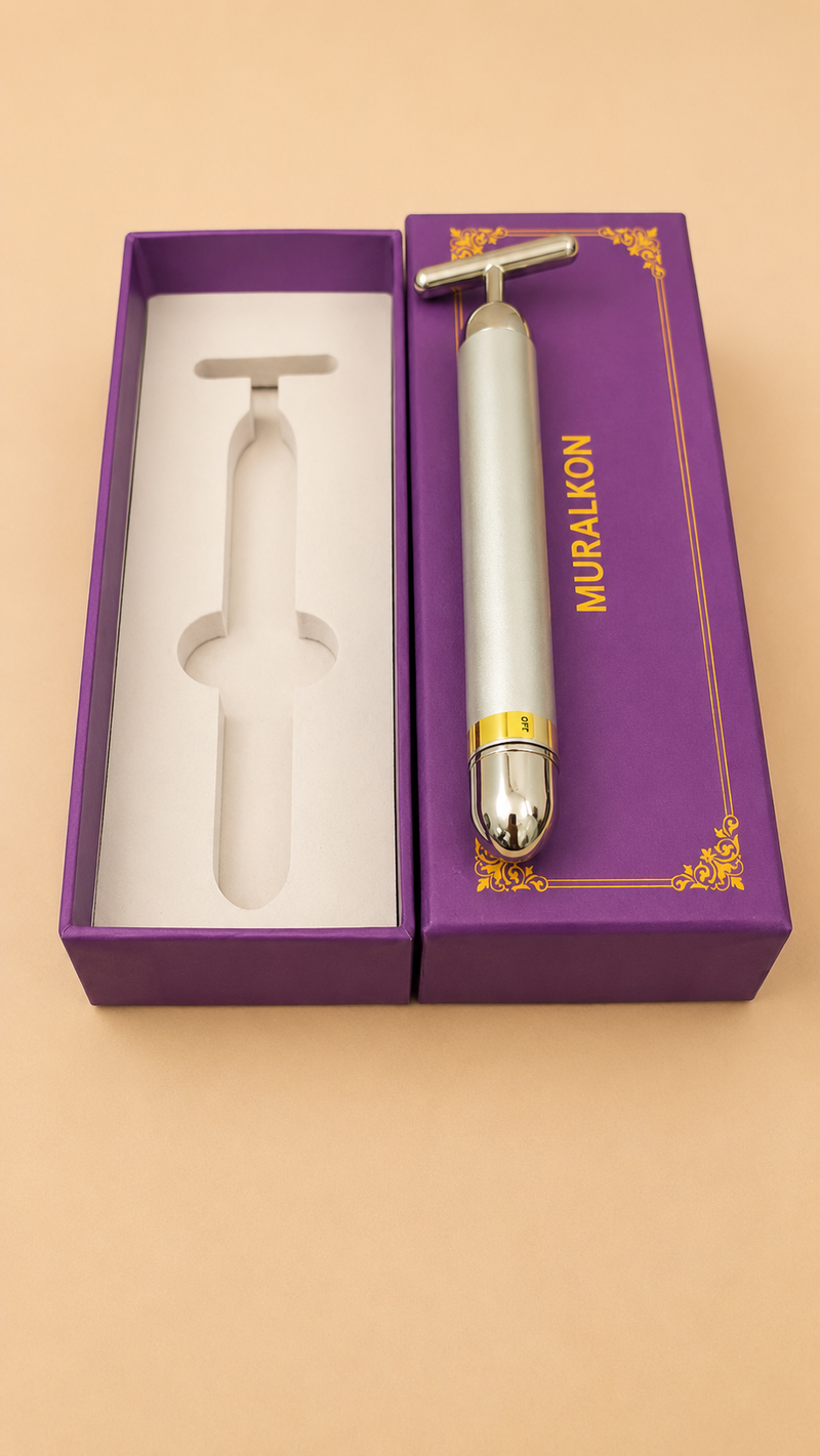 MURALKON 24K Gold T-Bar Face Massager – Premium Facial Beauty Tool