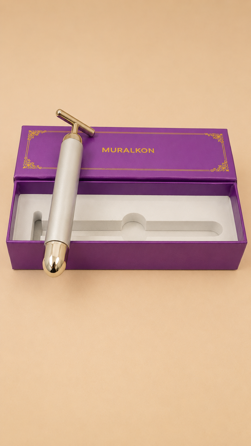 MURALKON 24K Gold T-Bar Face Massager – Premium Facial Beauty Tool