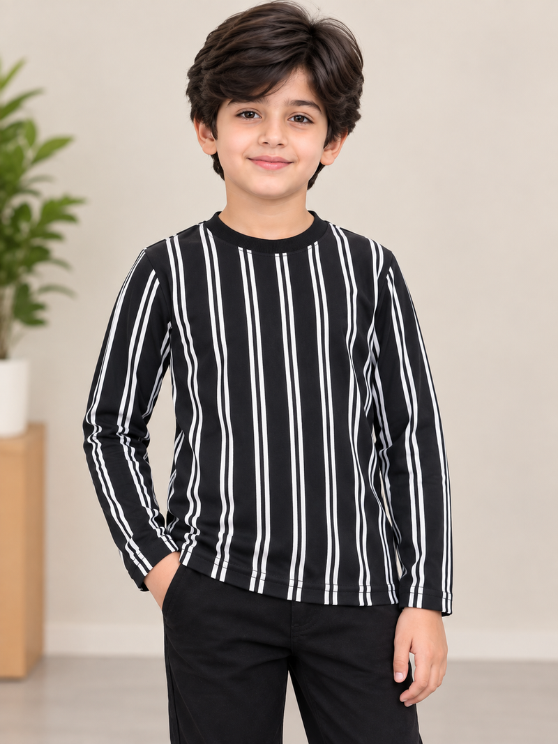 Crew Neck Long Sleeve P.Q Fabric Tee Shirt For Kids bvc123