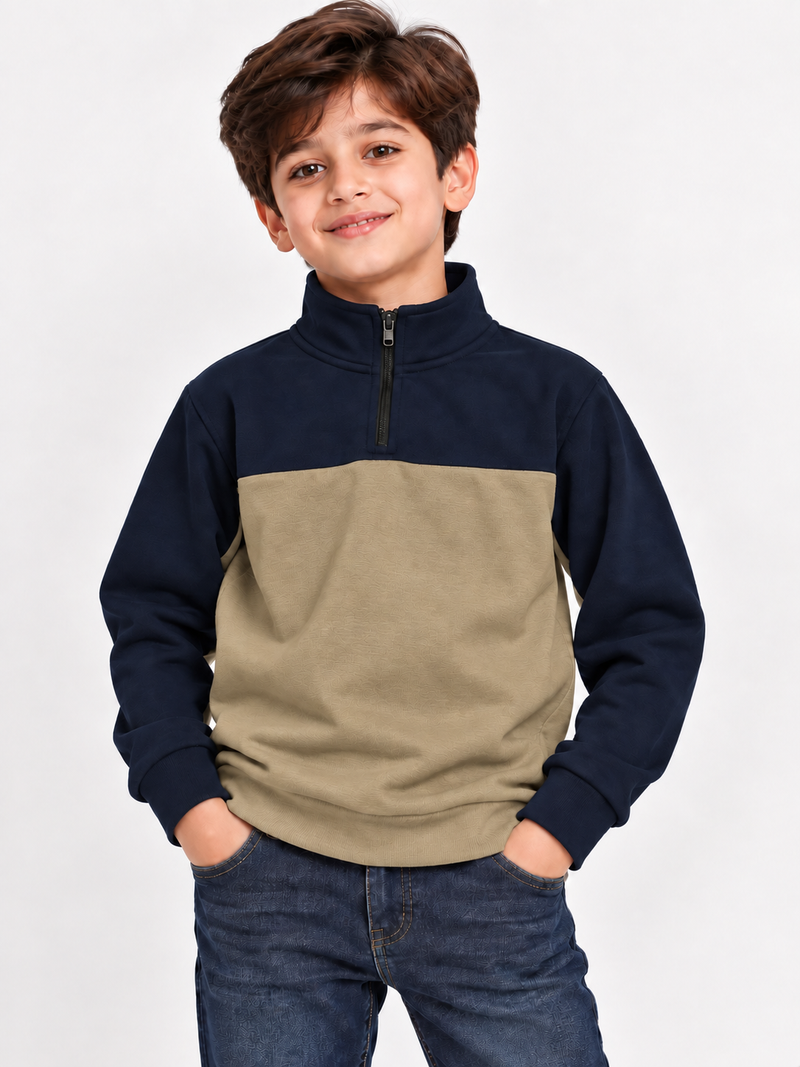 Stylish Half Zip Mock Neck Shirt mn135