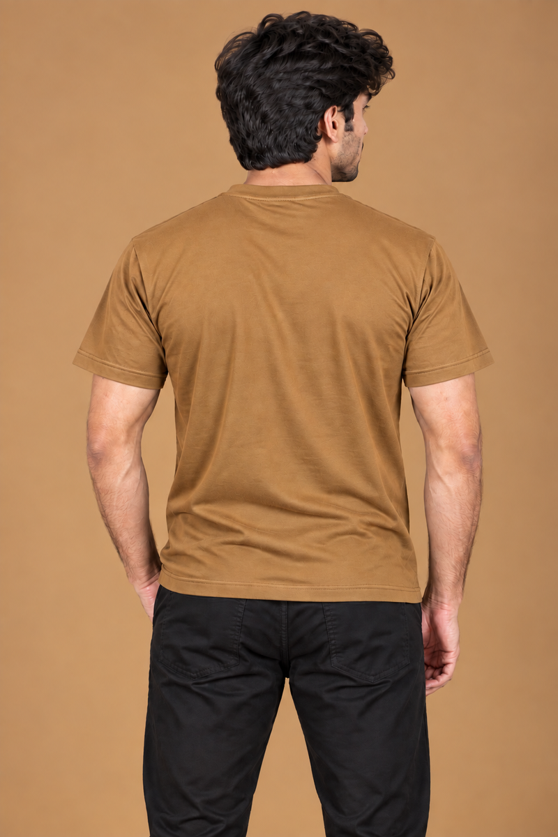 Louis Vicaci spandex Summer T Shirt For Men Light khaki ds312