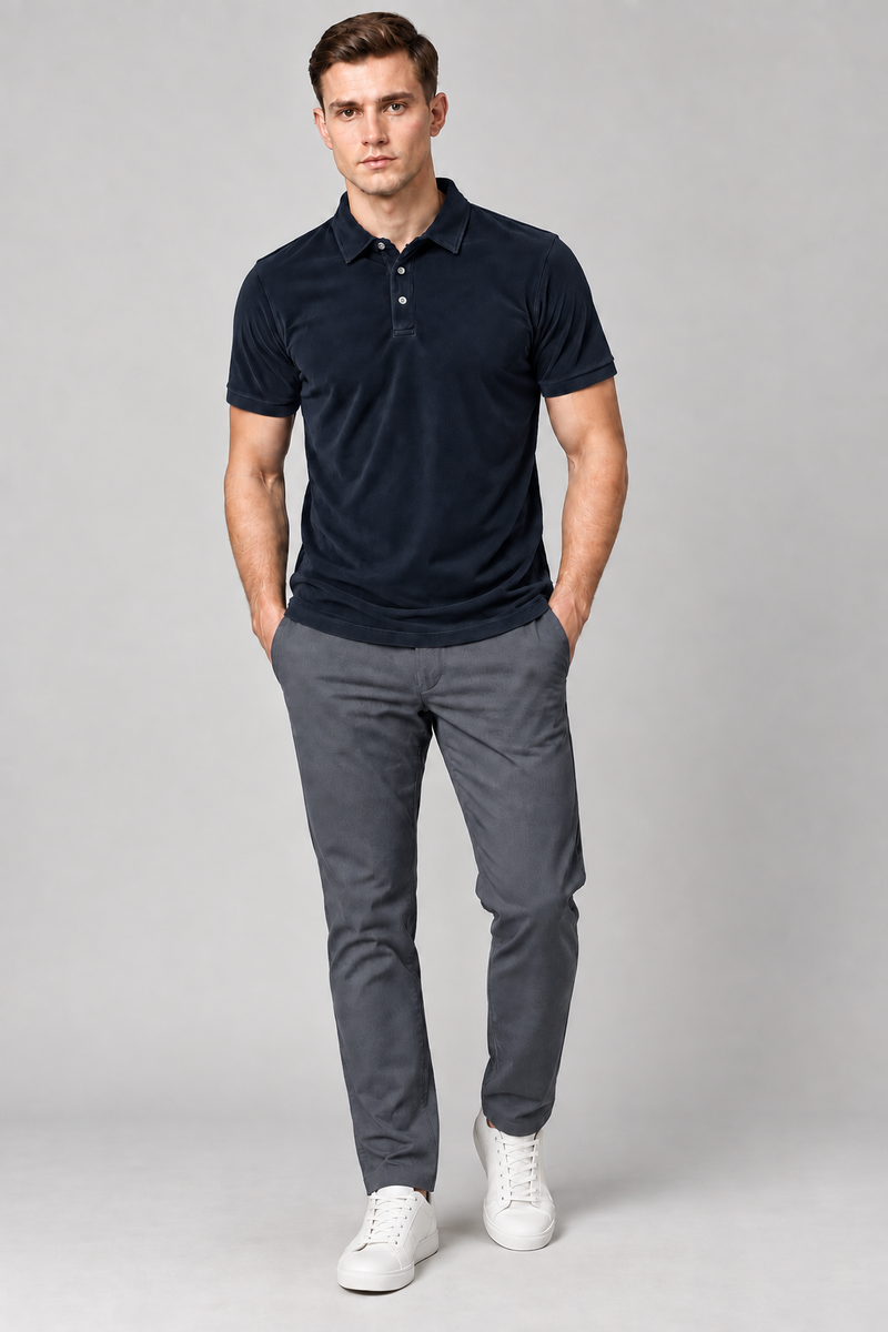 Men’s Premium Velvet Polo Shirt for men Dark navy vp03
