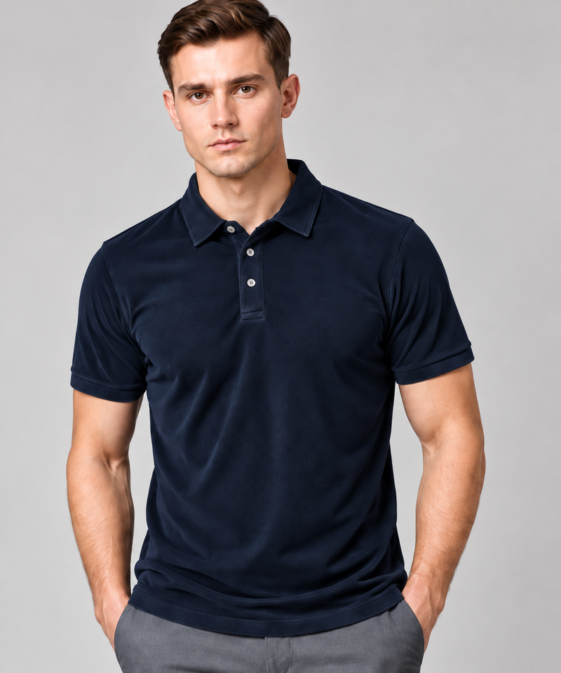 Men’s Premium Velvet Polo Shirt for men Dark navy vp03