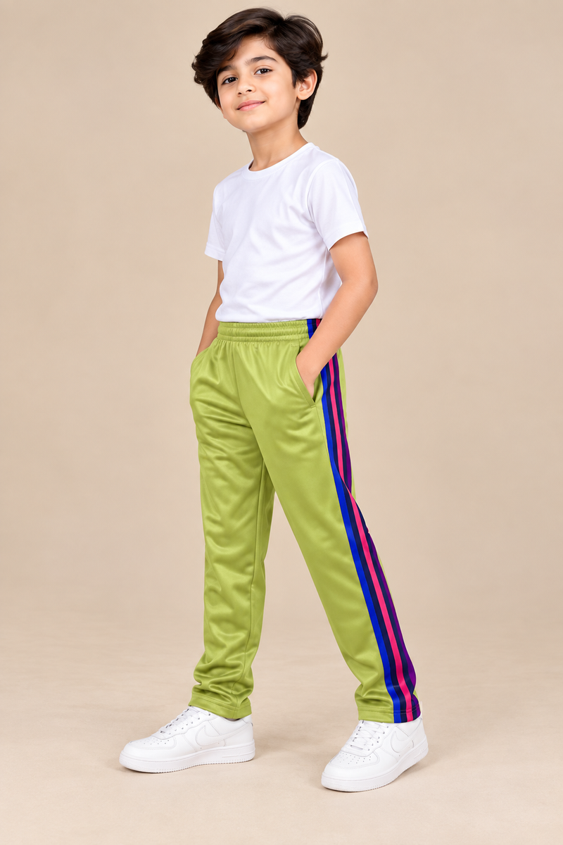 Premium Jogger Both Trouser For Kids- Lime Green - MU04