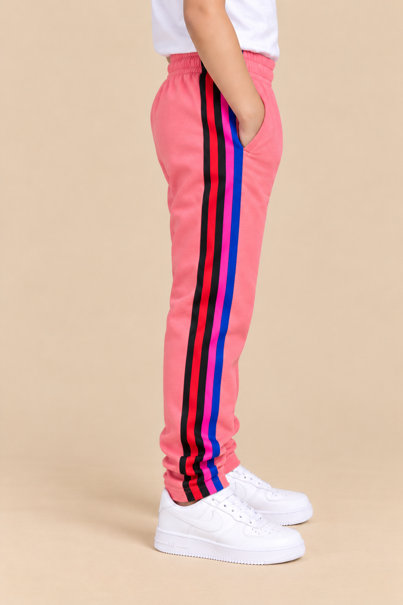 Premium Jogger Both Trouser For Kids- Coral Pink - MU07