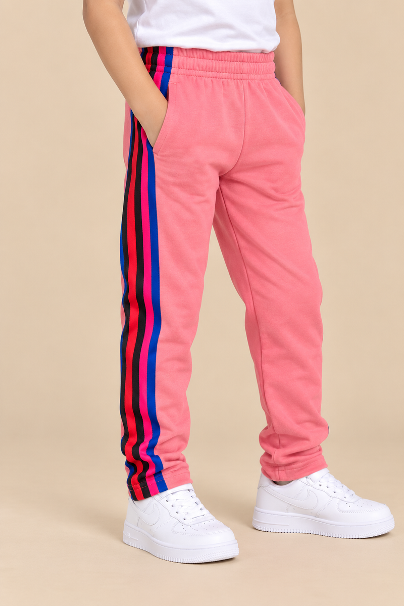 Premium Jogger Both Trouser For Kids- Coral Pink - MU07