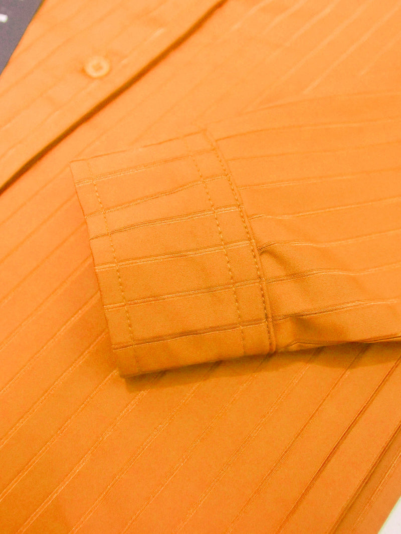 Louis Vicaci Super Stretchy Slim Fit Lycra Casual Shirt For Men-Yellow with Lining-BR414