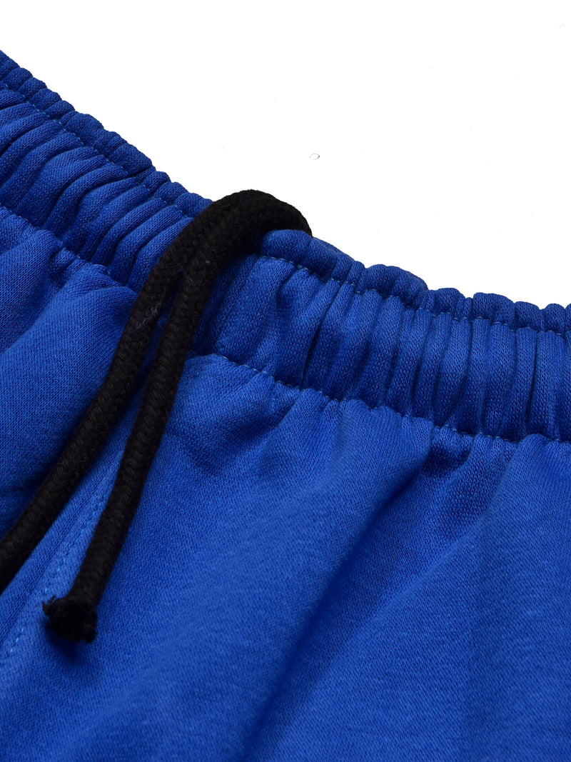 BTS Fleece Tracksuit For Kids-Dark Blue with Black-BR878