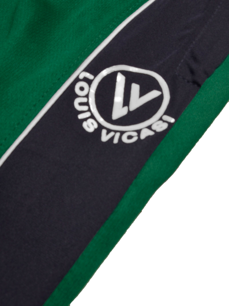 Louis Vicaci Summer Active Wear Tracksuit For Men-Green with Navy Panels-RT2437