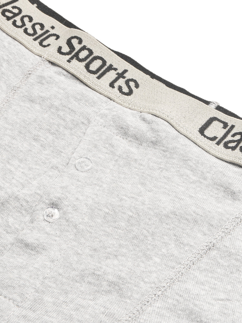 Classic Sport Single Jersey Boxer Brief For Men-Grey Melange-BR771