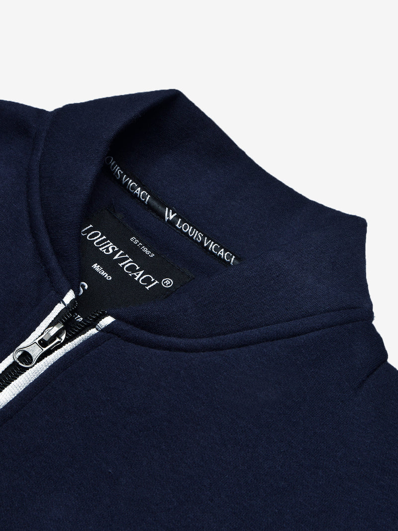 Louis Vicaci Fleece Zipper Tracksuit For Men-Dark Navy-BR830