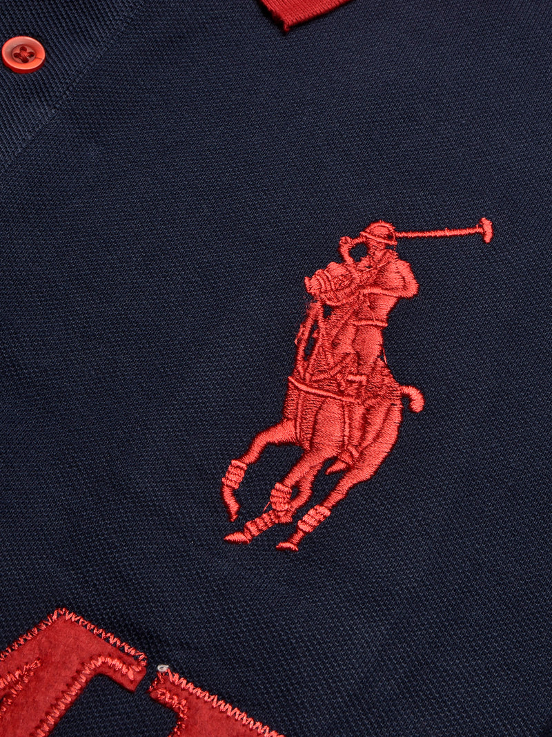 PRL Stylish Pique Summer Polo For Men-Navy Red Aplic-BR12978