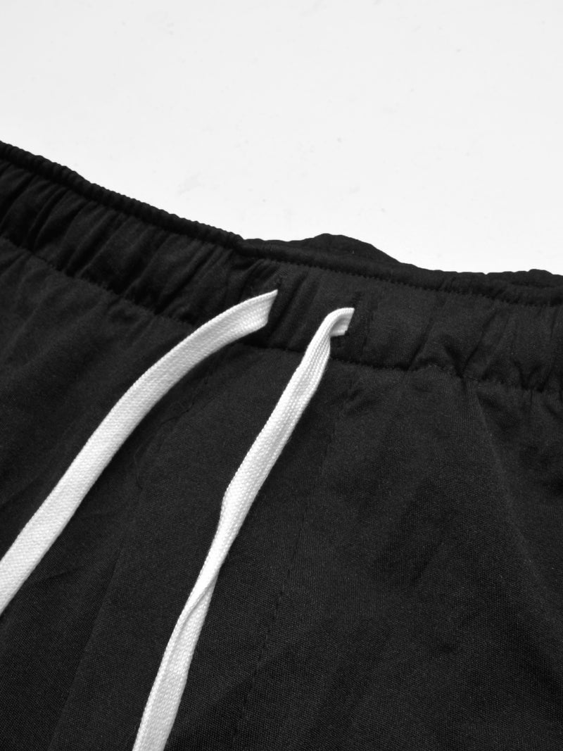 Slazenger Slim Fit Active Wear Trouser For Men-Black with White Piping-RT2513