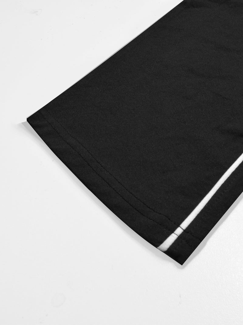 Slazenger Slim Fit Active Wear Trouser For Men-Black with White Piping-RT2513