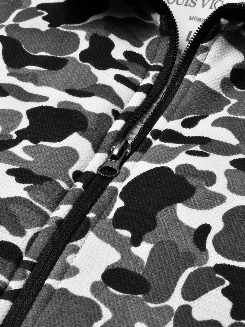 Louis Vicaci Fur Zipper Mock Neck Jacket For Men-Camouflage-BR867