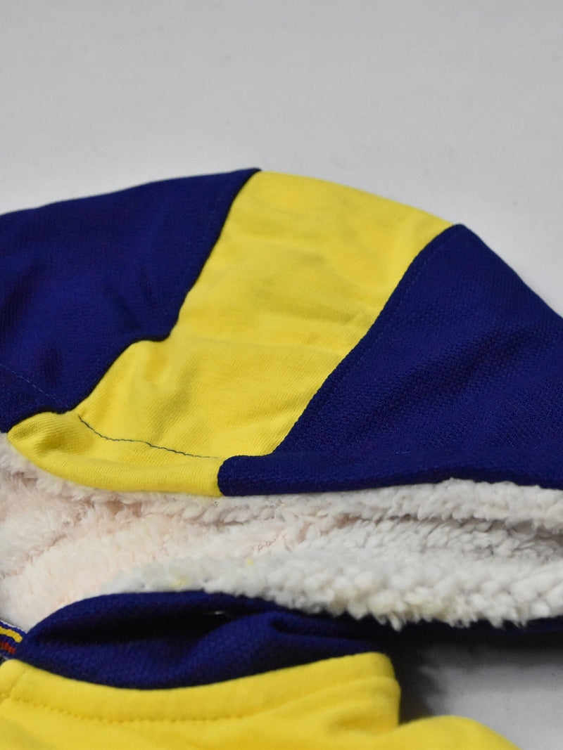 Mango Stylish Inner Fur Zipper Hoodie For Kids-Yellow & Royal Blue-BE153/BR964