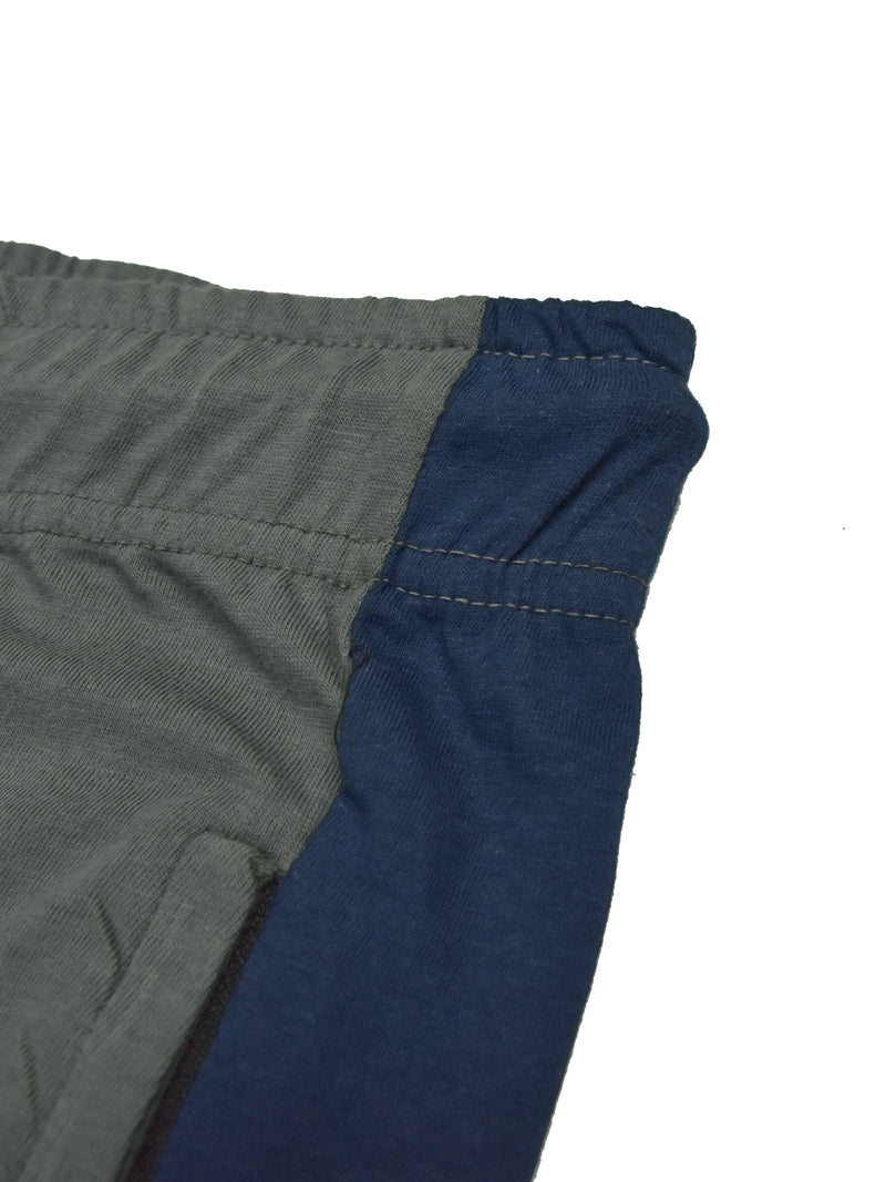 Summer Single Jersey Slim Fit Trouser For Men-Slate Grey With Navy Melange Stripes-RT2105