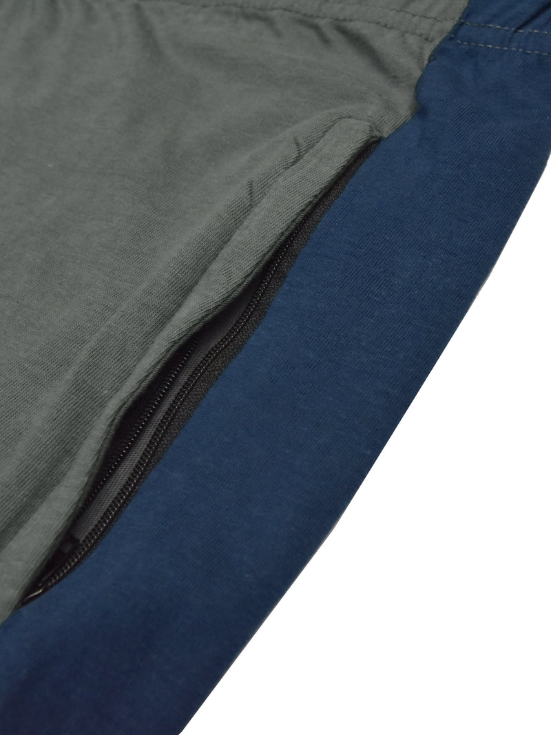 Summer Single Jersey Slim Fit Trouser For Men-Slate Grey With Navy Stripe-SP6575