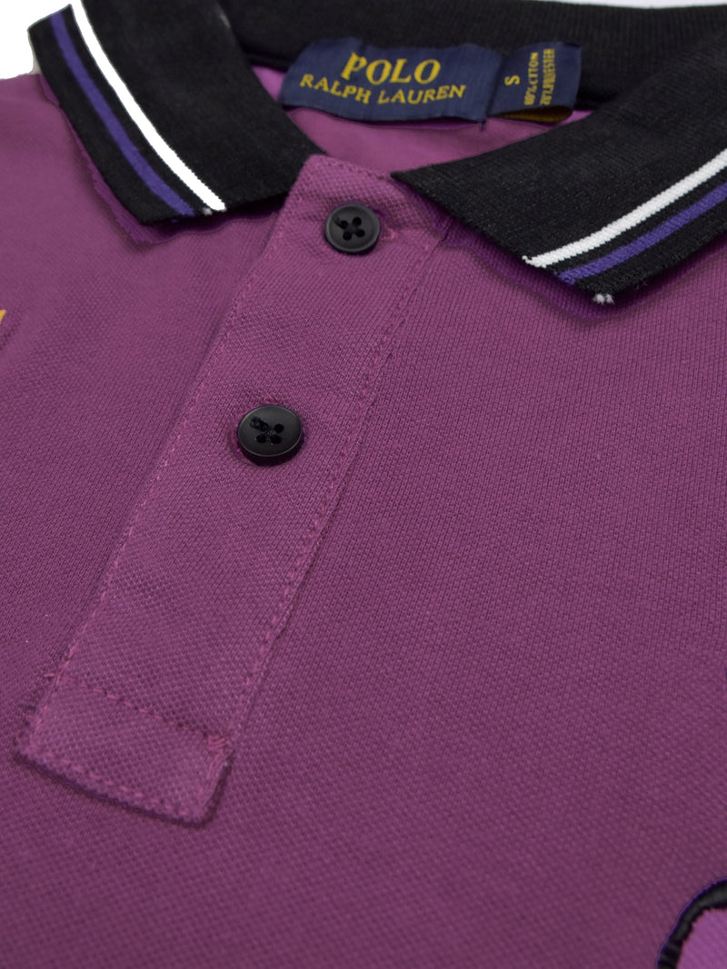 PRL Stylish Pique Summer Polo For Men-Purple With White & Black-RT719