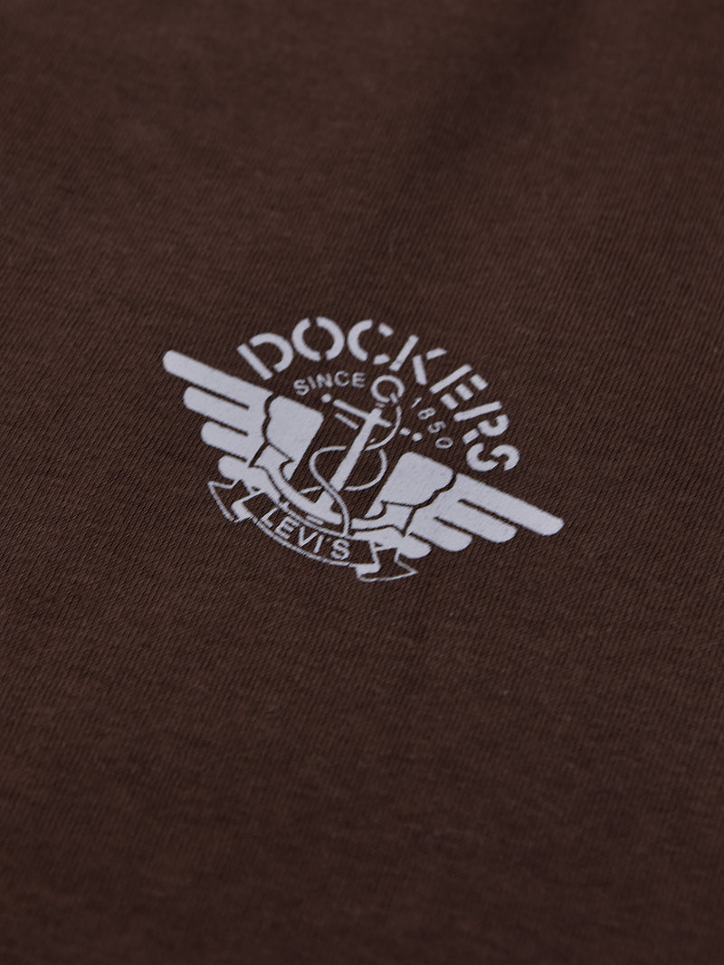 DKRS Fleece Funky Style Sweatshirt For Men-Brown with Grey-BR14454