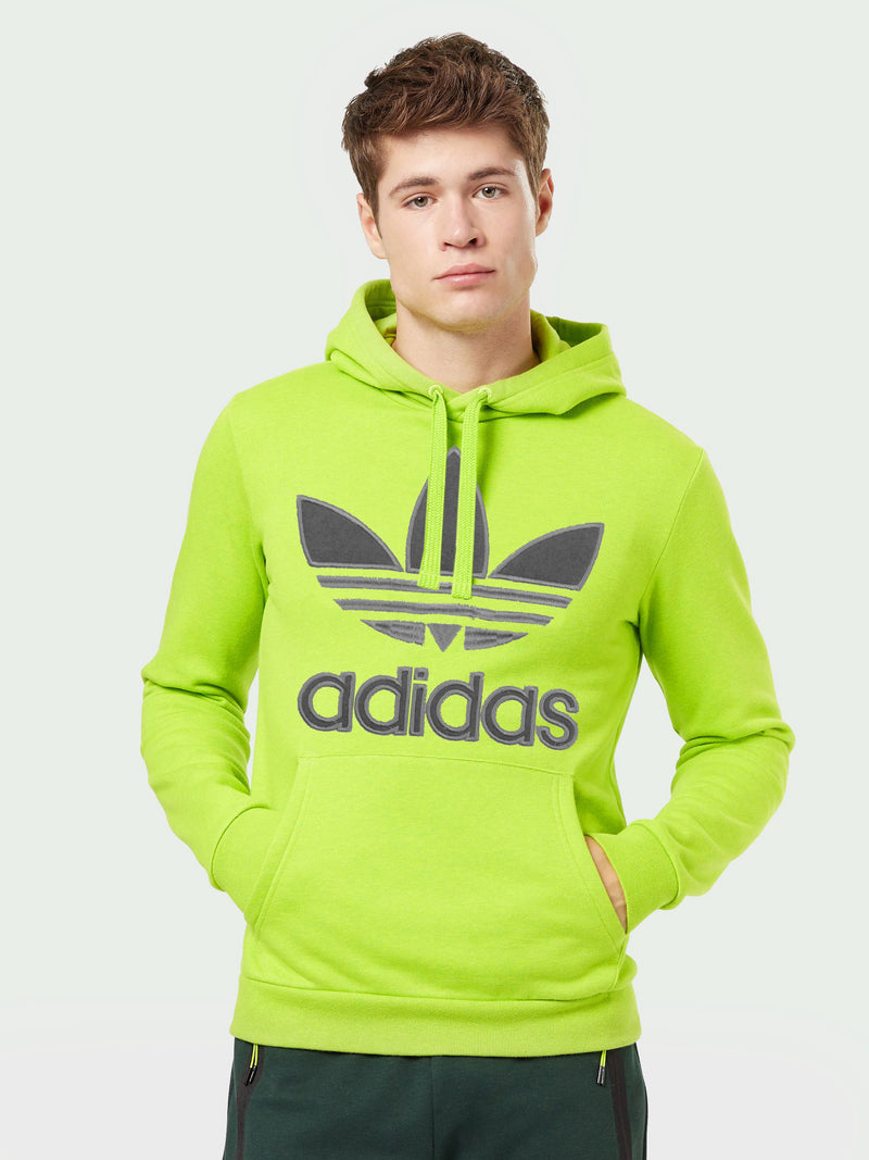 Adidas Fleece Pullover Hoodie For Men-Light Pale Green-BR14362