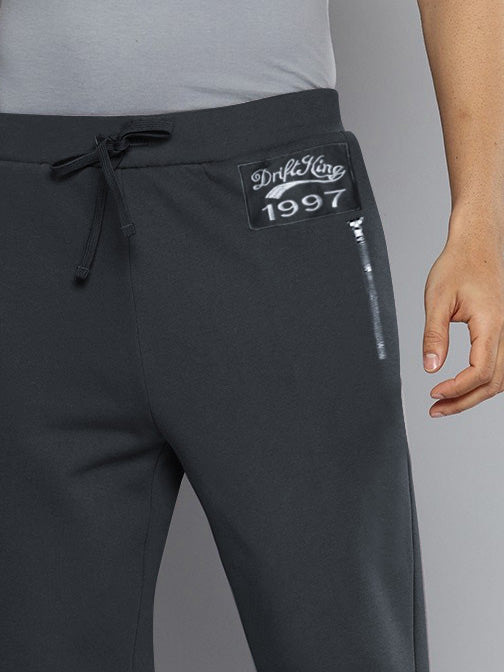 Drift King Slim Fit Fleece Jogger Trouser For Men-Dark Grey-BR14747