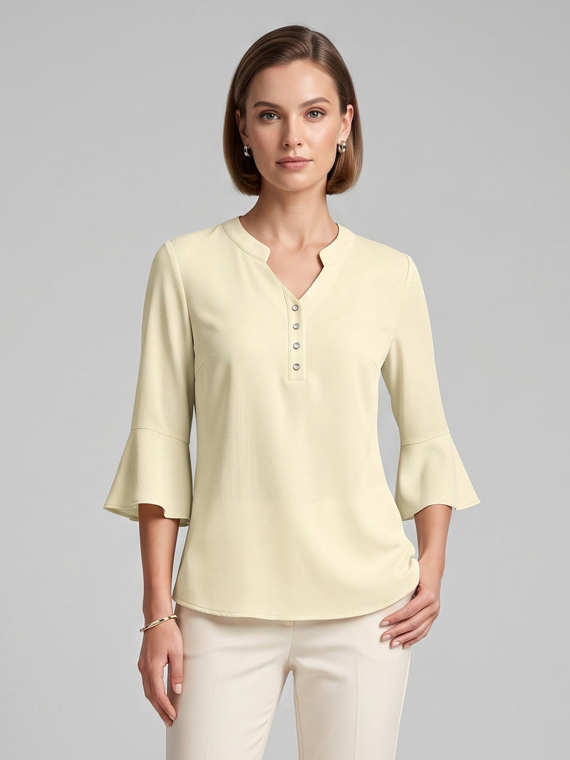 Louis Vicaci Butterfly Sleeve 4 Sided Lycra Ban Top For Ladies-Glitter Cream-BR718