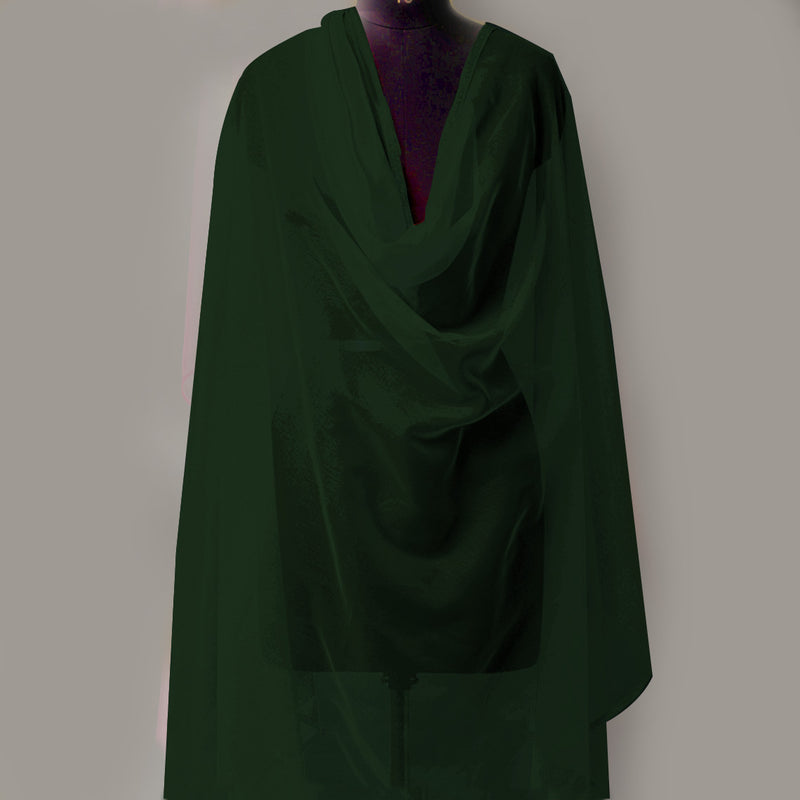 Imported Net Dupatta-Dark Green