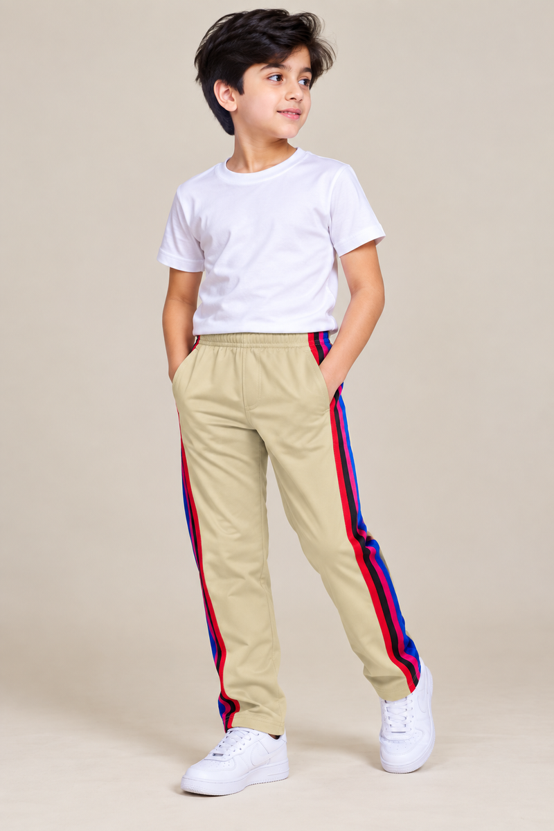 Premium Jogger Both Trouser For Kids- Light Beige - MU14